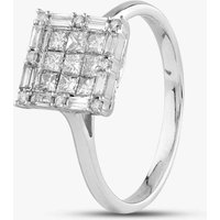 Pre-Owned 14ct White Gold 0.65ct Diamond Cluster Ring 431201035