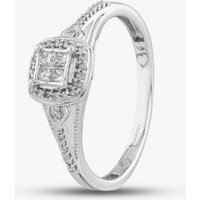 Pre-Owned 9ct White Gold 0.20ct Diamond Cluster Ring 431203358