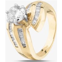 Pre-Owned 14ct Yellow Gold Certificated 1.09ct Diamond Twist Shoulder Set Solitaire Ring 43121038