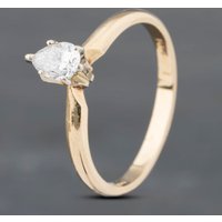 Pre-Owned 14ct Yellow Gold 0.35ct Pear Cut Diamond Solitaire Ring 43121079