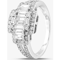 Pre-Owned 18ct White Gold Baguette and Brilliant Cut Diamond Fancy Dress Ring 43121083