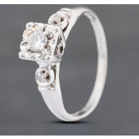 Pre-Owned 9ct White Gold 0.17ct Brilliant Cut Diamond Solitaire Ring 43121104