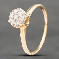 Pre-Owned 9ct Yellow Gold 0.25ct Brilliant Cut Diamond Cluster Ring 43121123