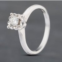 Pre-Owned 14ct White Gold 0.16ct Brilliant Cut Diamond Solitaire Ring 43121127