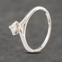 Pre-Owned 14ct White Gold 0.16ct Brilliant Cut Diamond Solitaire Ring 43121128