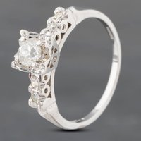 Pre-Owned 14ct White Gold 0.36ct Brilliant Cut Diamond Solitaire Ring 43121136