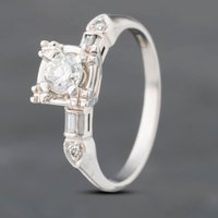 Pre-Owned 14ct White Gold 0.37ct Brilliant Cut Diamond Solitaire Ring 43121148