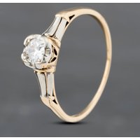 Pre-Owned 9ct Two Colour Gold 0.22ct Brilliant Cut Diamond Solitaire Ring 43121153