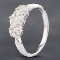 Pre-Owned Platinum 0.50ct Brilliant Cut Diamond Triple Cluster Ring 43121178