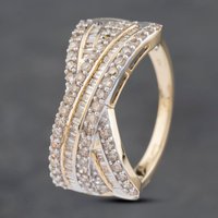 Pre-Owned 9ct White Gold 1.00ct Diamond Crossover Ring 43121203