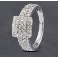 Pre-Owned 14ct White Gold 1.15ct Brilliant Cut Diamond Cluster Ring 43121213