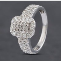 Pre-Owned 14ct White Gold 1.16ct Brilliant Cut Diamond Cluster Ring 43121216