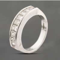 Pre-Owned Platinum 1.05ct Princess Cut Diamond Channel Set Half Eternity Ring 43121243
