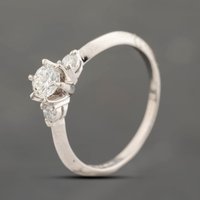 Pre-Owned Platinum 0.47ct Brilliant Cut Diamond Three Stone Ring 43121277