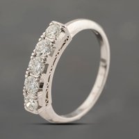 Pre-Owned Platinum 0.61ct Brilliant Cut Diamond Five Stone Ring 43121279