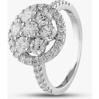 Pre-Owned 18ct White Gold Brilliant Cut Diamond Halo Cluster Ring 431215630