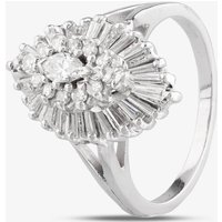 Pre-Owned 9ct White Gold Diamond Marquise Shape Cluster Ring 4312291