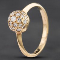 Pre-Owned 14ct Yellow Gold Brilliant Cut Diamond Ball Cluster Dress Ring 4312371