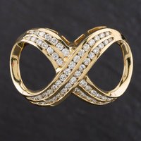 Pre-Owned 9ct Yellow Gold 1.92ct Brilliant Cut Diamond Figure Of 8 Style Loose Pendant 4314040