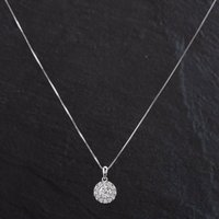 Pre-Owned 14ct White Gold 0.75ct Diamond 18 Inch Box Chain and Pendant 4314075