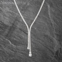 Pre-Owned 14ct White Gold 4.74ct Brilliant Cut Diamond Dropper 17 Inch Necklace 43141231