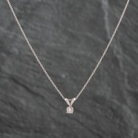 Pre-Owned White Gold 0.20ct Brilliant Cut Diamond Pendant and 18 Inch Trace Chain 4314194