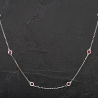 Pre-Owned 14ct White Gold 18 Inch Ruby Set Necklace 4314459
