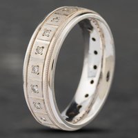 Pre-Owned 14ct White Gold Brilliant Cut Diamond Set Band Ring 43151005