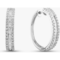 Pre-Owned 14ct White Gold 1.65ct Diamond Oval Hinged Hoop Earrings 431700112