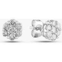 Pre-Owned 9ct White Gold 0.50ct Brilliant Cut Diamond Flower Cluster Stud Earrings 43170100