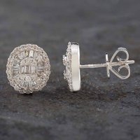 Pre-Owned 14ct White Gold 0.60ct Diamond Oval Stud Earrings 43170127