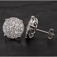 Pre-Owned 14ct White Gold Diamond Stud Earrings 4317040