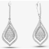 Pre-Owned 14ct White Gold 1.50ct Brilliant Cut Diamond Pear Shaped Dropper Earrings 43171049