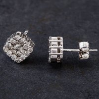 Pre-Owned 9ct White Gold 0.75ct Brilliant Cut Diamond Square Stud Earrings 4317109