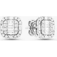 Pre-Owned 18ct White Gold Diamond Cushion Shape Stud Earrings 43171172