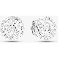 Pre-Owned 14ct White Gold Brilliant Cut Diamond Round Cluster Stud Earrings 43171178