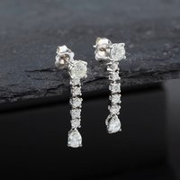 Pre-Owned 14ct White Gold Diamond Dropper Earrings 43171181