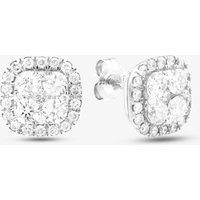 Pre-Owned 14ct White Gold 2.00ct Brilliant Cut Diamond Square Cluster Stud Earrings 43171217