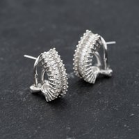 Pre-Owned 18ct White Gold 14.8mm 1.00ct Diamond 3 Row Leverback Earrings 43171357