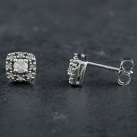 Pre-Owned 9ct White Gold 0.25ct Brilliant Cut Diamond Cluster Stud Earrings 4317156