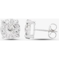 Pre-Owned 9ct White Gold 1.00ct Brilliant Cut Diamond Cluster Stud Earrings 4317172