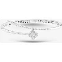 Pre-Owned 18ct White Gold Brilliant Cut Diamond Fancy 18cm Hinged Bangle 43211007