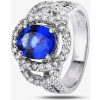 Pre-Owned 14ct White Gold 2.30ct Tanzanite and 0.95ct Diamond Cluster Ring 4328074