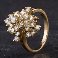 Pre-Owned 14ct Yellow Gold 1.50ct Brilliant Cut Diamond Multi Stone Cluster Ring 4328121