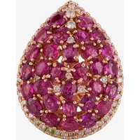 Pre-Owned 14ct Rose Gold 5.12ct Round Ruby and 0.62ct Diamond Fancy Pear Shape Ring 4328260