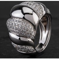 Pre-Owned 14ct White Gold Diamond Plain Ring 4328541