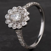 Pre-Owned 14ct White Gold Diamond Cluster Ring 4328545