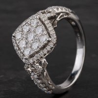 Pre-Owned 18ct White Gold Diamond Fancy Cluster Ring 4328549