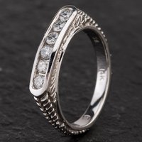 Pre-Owned 14ct White Gold Diamond Fancy Half Eternity Ring 4328588