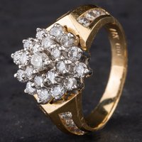 Pre-Owned 14ct Diamond Fancy Cluster Ring 4328758
